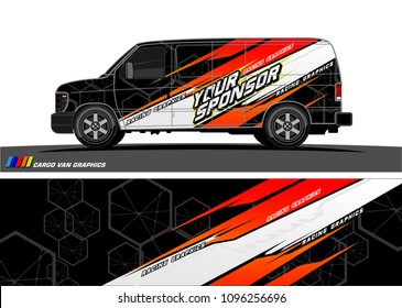 Cargo van graphic vector. abstract grunge background design for vehicle vinyl wrap 