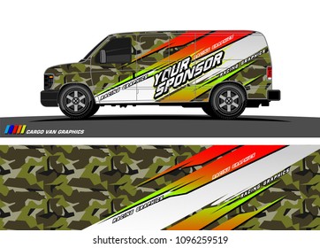 Cargo van graphic vector. abstract grunge background design for vehicle vinyl wrap 