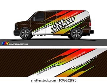 Cargo van graphic vector. abstract racing shape with modern camouflage design for vehicle vinyl wrap 