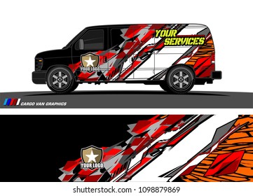 Cargo van graphic vector. abstract racing shape with modern camouflage design for vehicle vinyl wrap 
