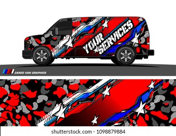 Cargo van graphic vector. abstract racing shape with modern camouflage design for vehicle vinyl wrap 
