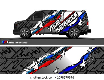 Cargo van graphic vector. abstract racing shape with modern camouflage design for vehicle vinyl wrap 
