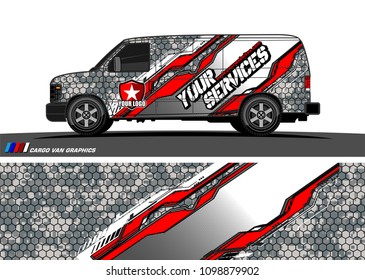 Cargo van graphic vector. abstract racing shape with modern camouflage design for vehicle vinyl wrap 

