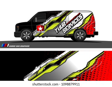 Cargo van graphic vector. abstract racing shape with modern camouflage design for vehicle vinyl wrap 
