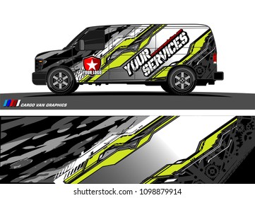 Cargo van graphic vector. abstract racing shape with modern camouflage design for vehicle vinyl wrap 
