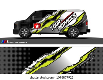Cargo van graphic vector. abstract racing shape with modern camouflage design for vehicle vinyl wrap 
