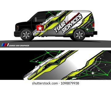 Cargo van graphic vector. abstract racing shape with modern camouflage design for vehicle vinyl wrap 
