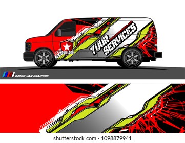 Cargo van graphic vector. abstract racing shape with modern camouflage design for vehicle vinyl wrap 
