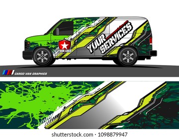 Cargo van graphic vector. abstract racing shape with modern camouflage design for vehicle vinyl wrap 
