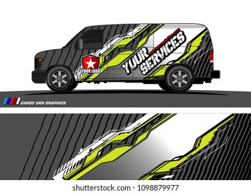 Cargo van graphic vector. abstract racing shape with modern camouflage design for vehicle vinyl wrap 
