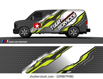 Cargo van graphic vector. abstract racing shape with modern camouflage design for vehicle vinyl wrap 
