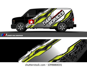 Cargo van graphic vector. abstract racing shape with modern camouflage design for vehicle vinyl wrap 

