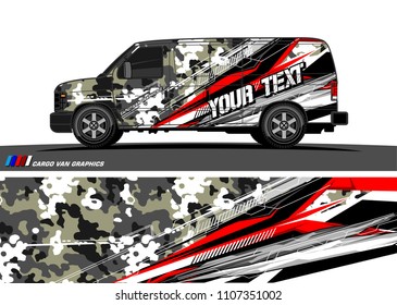 Cargo van graphic vector. abstract grunge background design for vehicle vinyl wrap 