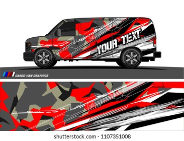 Cargo van graphic vector. abstract grunge background design for vehicle vinyl wrap 