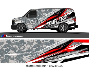 Cargo van graphic vector. abstract grunge background design for vehicle vinyl wrap 