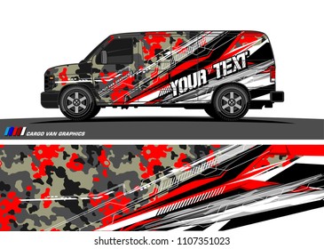 Cargo van graphic vector. abstract grunge background design for vehicle vinyl wrap 
