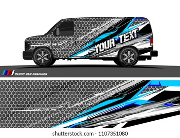 Cargo van graphic vector. abstract grunge background design for vehicle vinyl wrap 