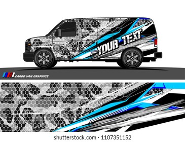Cargo van graphic vector. abstract grunge background design for vehicle vinyl wrap 