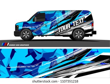 Cargo van graphic vector. abstract grunge background design for vehicle vinyl wrap 