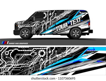 Cargo van graphic vector. abstract grunge background design for vehicle vinyl wrap 