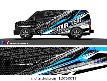 Cargo van graphic vector. abstract grunge background design for vehicle vinyl wrap 