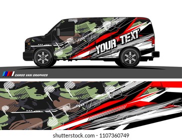 Cargo van graphic vector. abstract grunge background design for vehicle vinyl wrap 