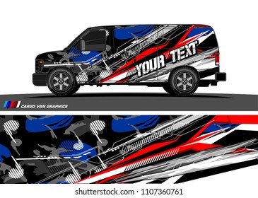 Cargo van graphic vector. abstract grunge background design for vehicle vinyl wrap 