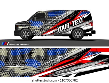 Cargo van graphic vector. abstract grunge background design for vehicle vinyl wrap 