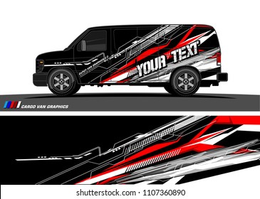 Cargo van graphic vector. abstract grunge background design for vehicle vinyl wrap 