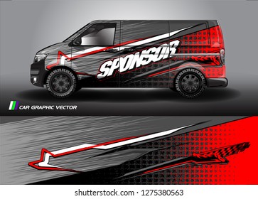 Cargo van graphic vector. abstract racing shape with modern camouflage design for vehicle vinyl wrap 