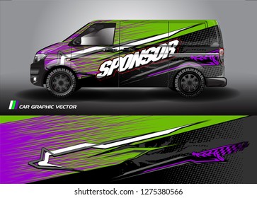 Cargo van graphic vector. abstract racing shape with modern camouflage design for vehicle vinyl wrap 