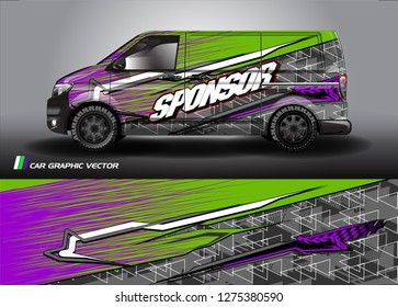 Cargo van graphic vector. abstract racing shape with modern camouflage design for vehicle vinyl wrap 