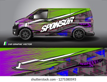Cargo van graphic vector. abstract racing shape with modern camouflage design for vehicle vinyl wrap 