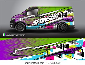Cargo van graphic vector. abstract racing shape with modern camouflage design for vehicle vinyl wrap 
