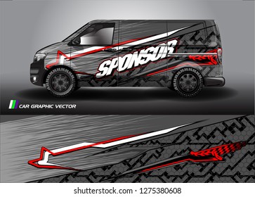 Cargo van graphic vector. abstract racing shape with modern camouflage design for vehicle vinyl wrap 