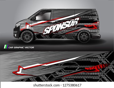 Cargo van graphic vector. abstract racing shape with modern camouflage design for vehicle vinyl wrap 