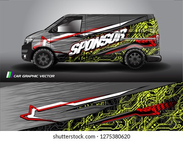 Cargo van graphic vector. abstract racing shape with modern camouflage design for vehicle vinyl wrap 