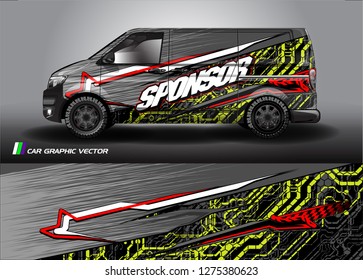 Cargo van graphic vector. abstract racing shape with modern camouflage design for vehicle vinyl wrap 