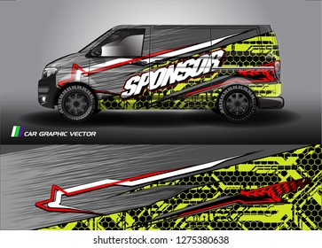 Cargo van graphic vector. abstract racing shape with modern camouflage design for vehicle vinyl wrap 