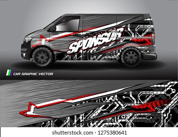 Cargo van graphic vector. abstract racing shape with modern camouflage design for vehicle vinyl wrap 
