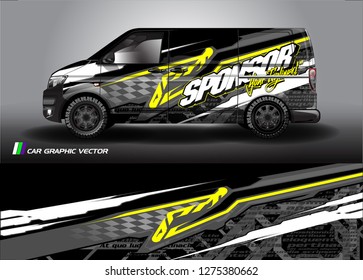 Cargo van graphic vector. abstract racing shape with modern camouflage design for vehicle vinyl wrap 