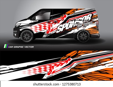 Cargo van graphic vector. abstract racing shape with modern camouflage design for vehicle vinyl wrap 