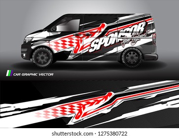 Cargo van graphic vector. abstract racing shape with modern camouflage design for vehicle vinyl wrap 