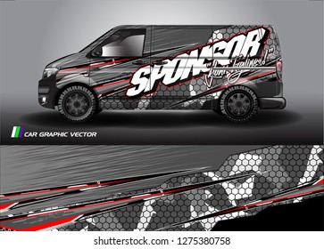 Cargo van graphic vector. abstract racing shape with modern camouflage design for vehicle vinyl wrap 