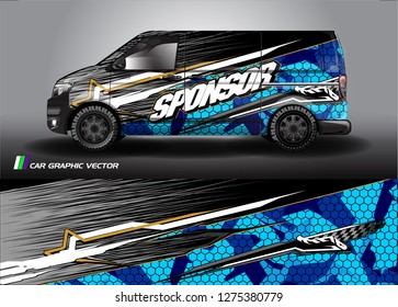 Cargo van graphic vector. abstract racing shape with modern camouflage design for vehicle vinyl wrap 