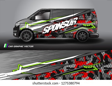 Cargo van graphic vector. abstract racing shape with modern camouflage design for vehicle vinyl wrap 