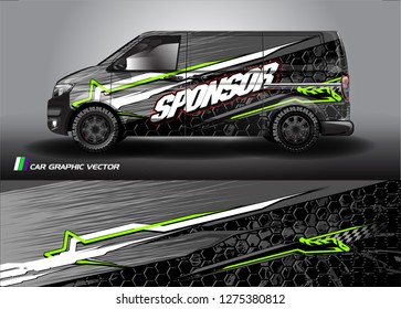 Cargo van graphic vector. abstract racing shape with modern camouflage design for vehicle vinyl wrap 