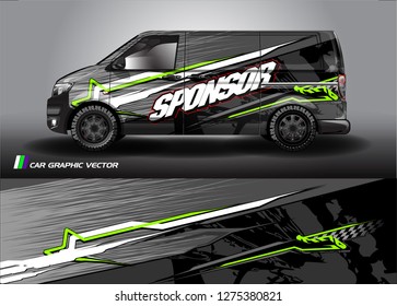 Cargo van graphic vector. abstract racing shape with modern camouflage design for vehicle vinyl wrap 