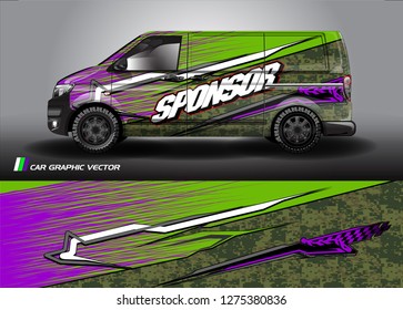 Cargo van graphic vector. abstract racing shape with modern camouflage design for vehicle vinyl wrap 