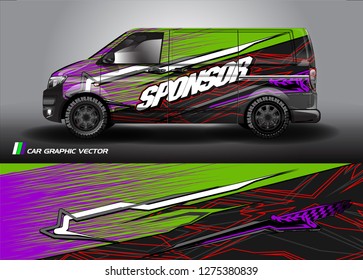 Cargo van graphic vector. abstract racing shape with modern camouflage design for vehicle vinyl wrap 